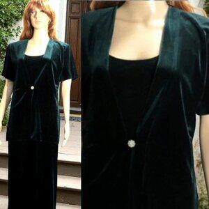 Green Velvet Long Gown